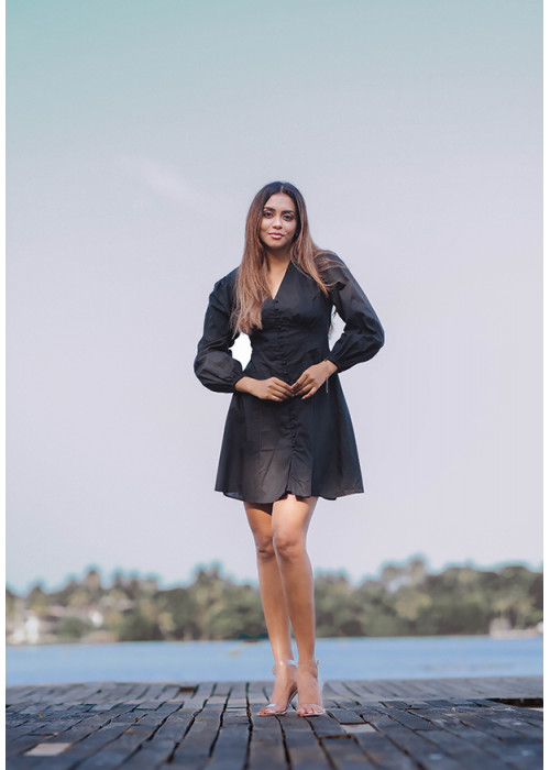 INES LONG SLEEVE SHORT DRESS